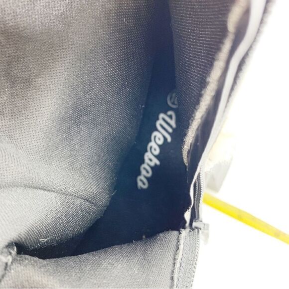 Weeboo‎ Black Faux Suede Allie-1 Chunky Heel Boot w/Fur Trim - Picture 10 of 15